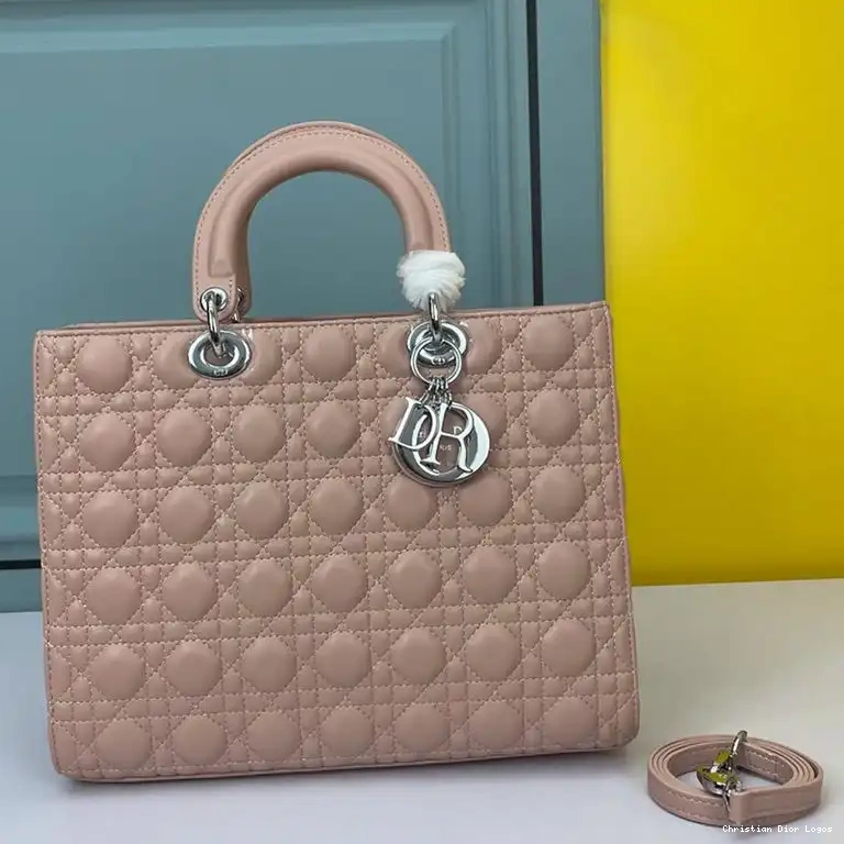 Bag Pink Silver Large Cannage Lady Dior Lambskin 0404 Luxury